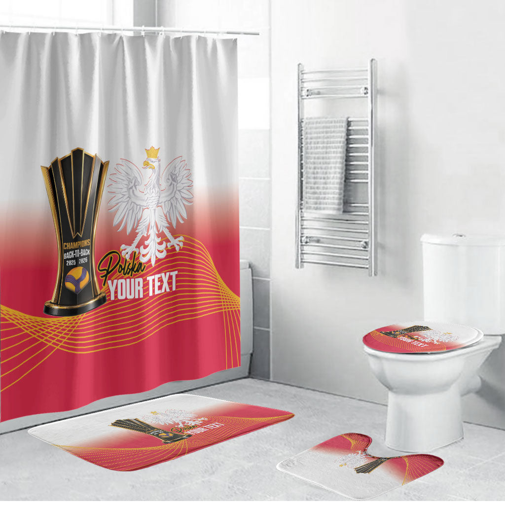 Personalised Poland Volleyball 2026 Bathroom Set Polska Back To Back Champions