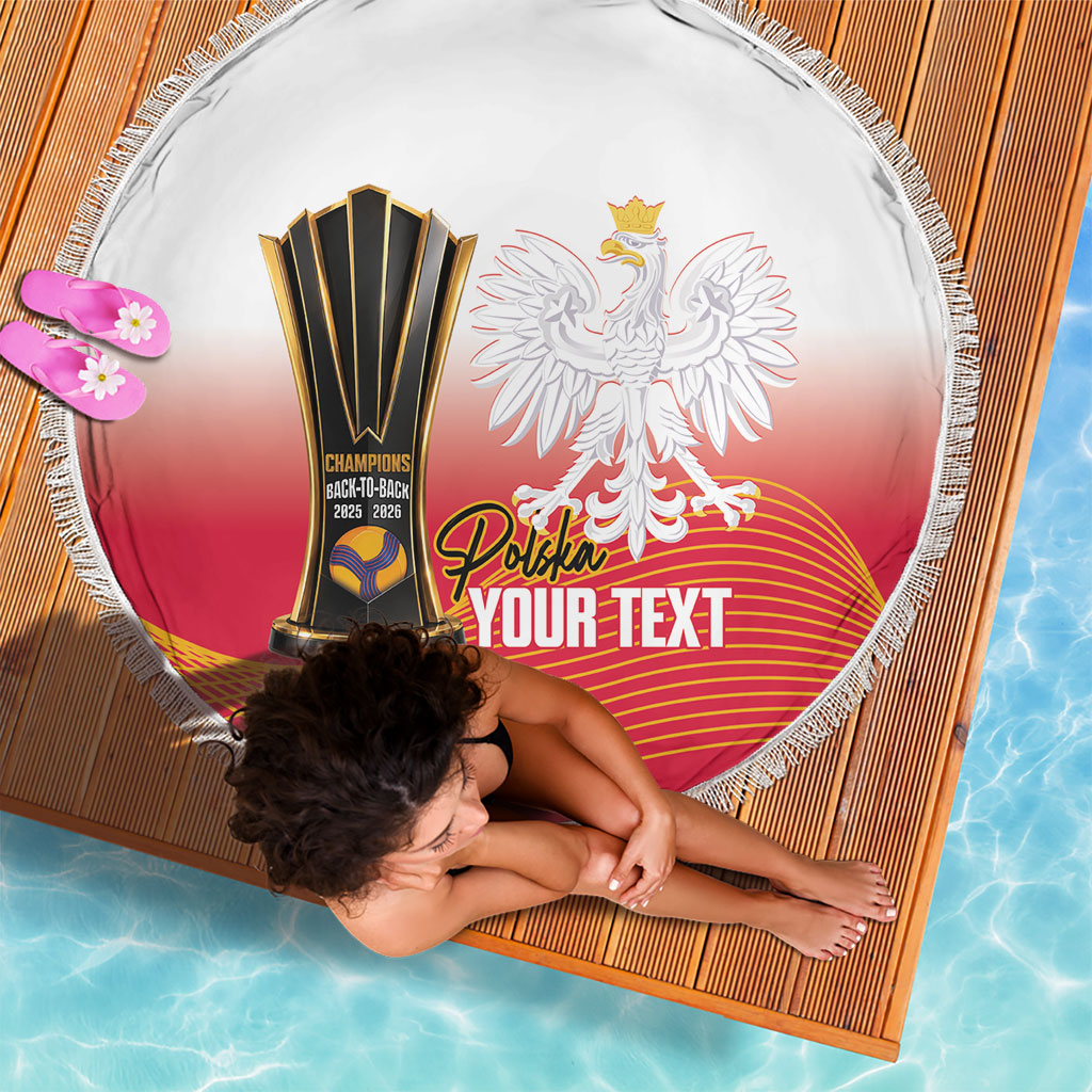 Personalised Poland Volleyball 2026 Beach Blanket Polska Back To Back Champions
