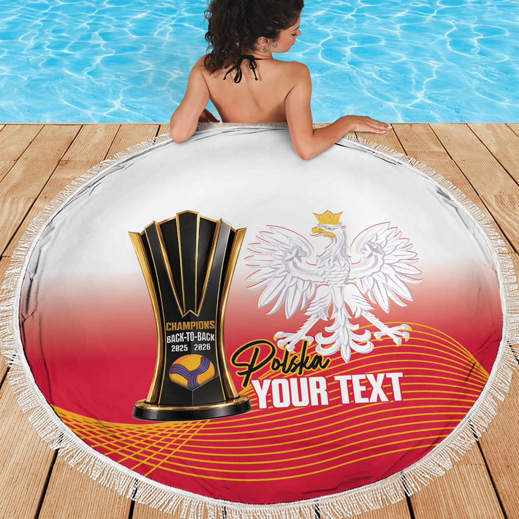 Personalised Poland Volleyball 2026 Beach Blanket Polska Back To Back Champions