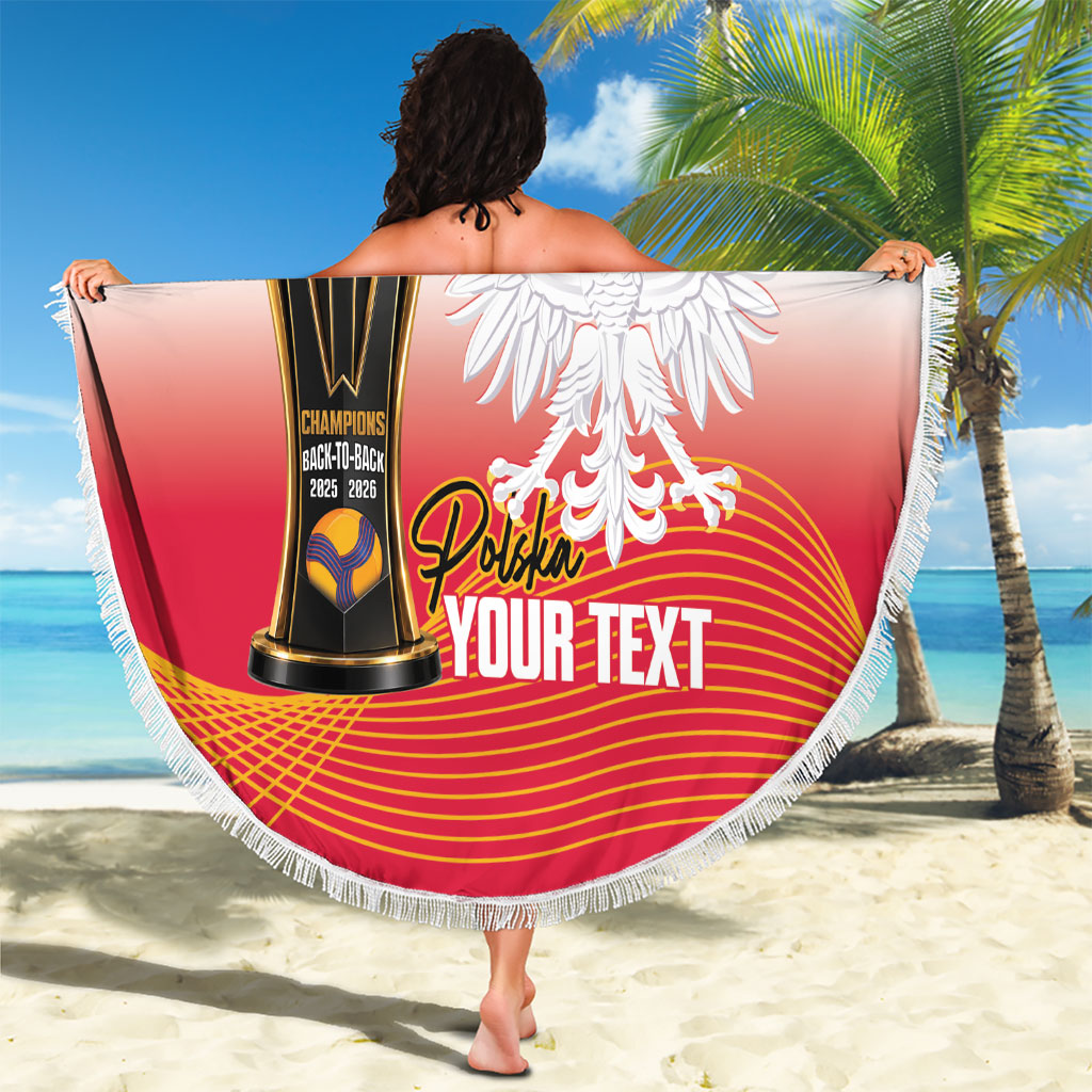 Personalised Poland Volleyball 2026 Beach Blanket Polska Back To Back Champions