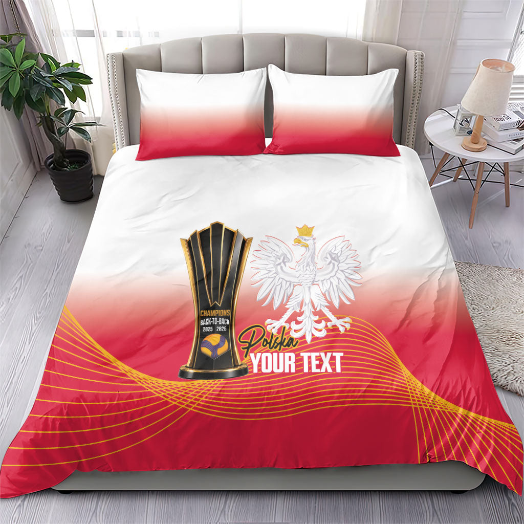 Personalised Poland Volleyball 2026 Bedding Set Polska Back To Back Champions