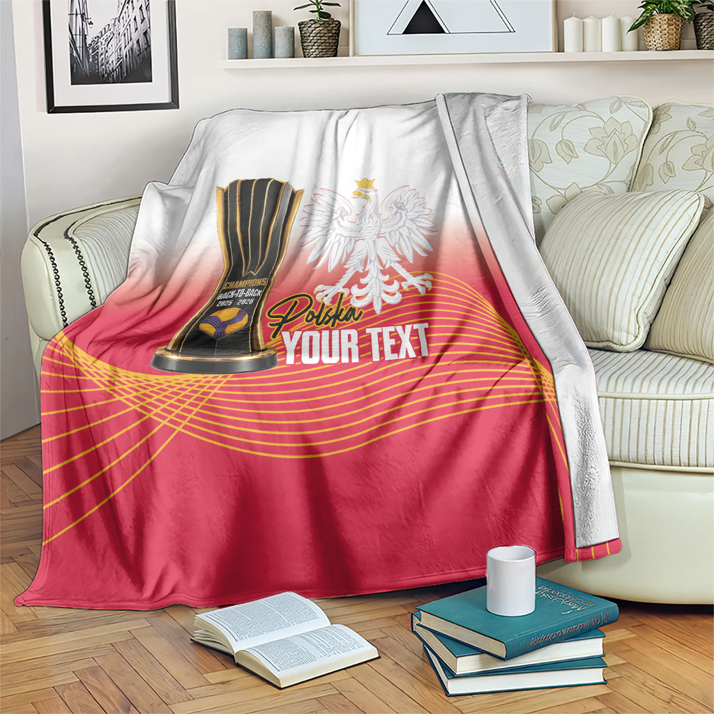 Personalised Poland Volleyball 2026 Blanket Polska Back To Back Champions
