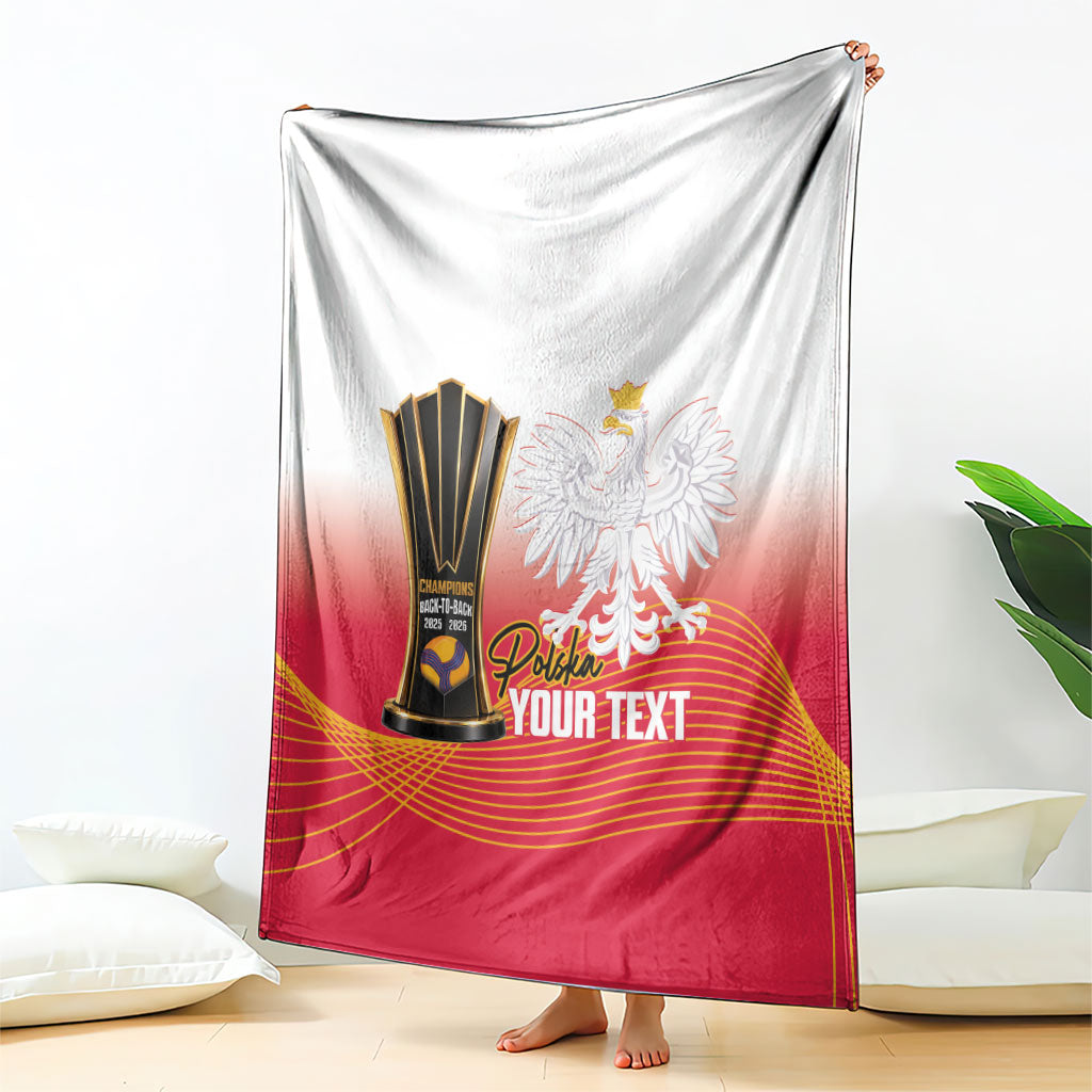 Personalised Poland Volleyball 2026 Blanket Polska Back To Back Champions