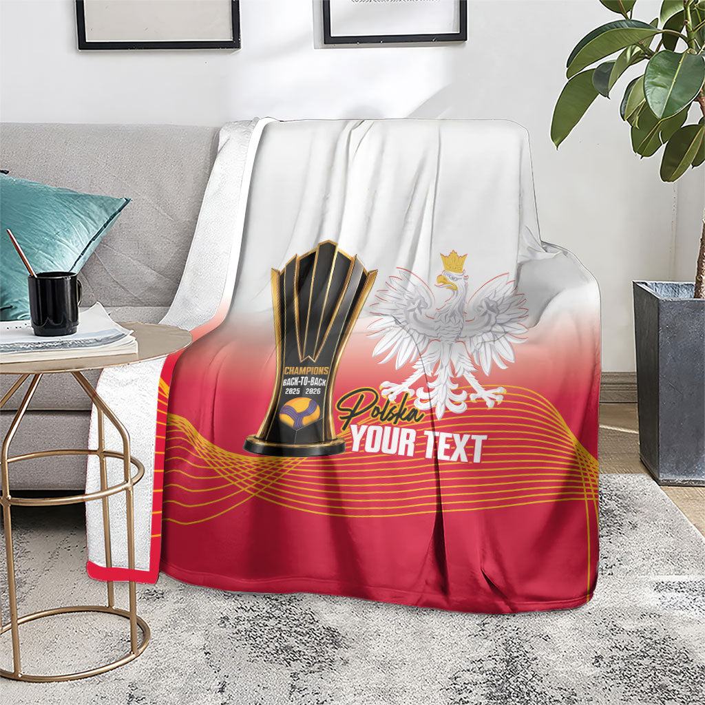 Personalised Poland Volleyball 2026 Blanket Polska Back To Back Champions