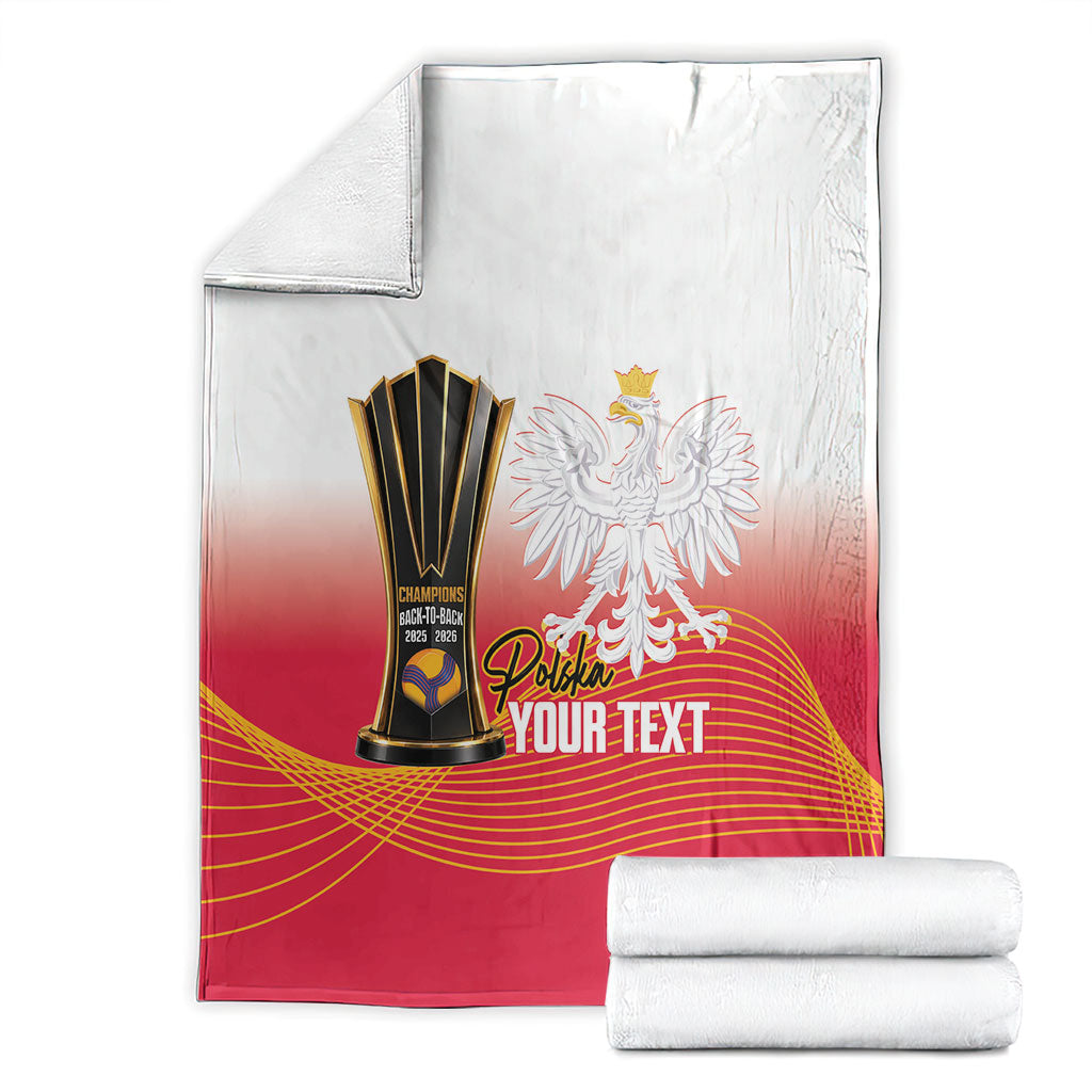 Personalised Poland Volleyball 2026 Blanket Polska Back To Back Champions