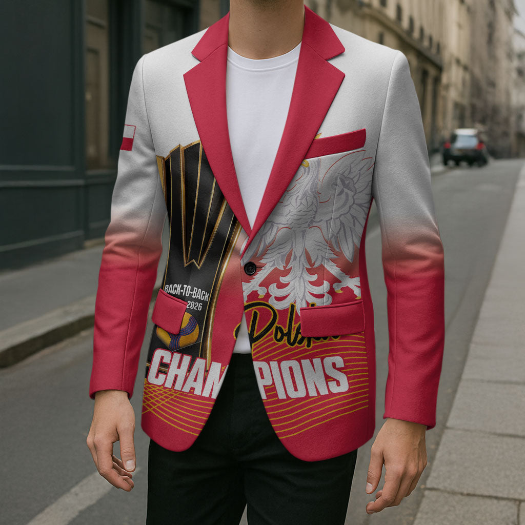 Personalised Poland Volleyball 2026 Blazer Polska Back To Back Champions
