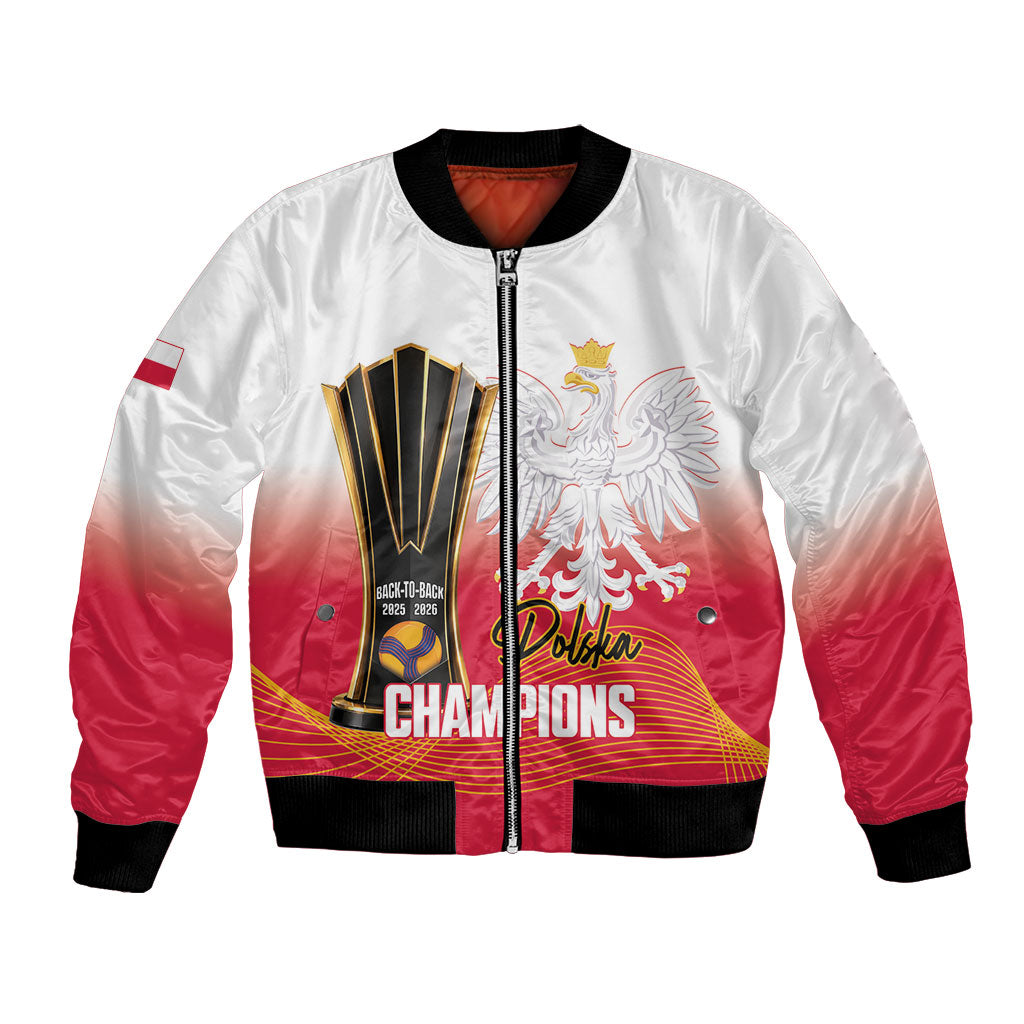 Personalised Poland Volleyball 2026 Bomber Jacket Polska Back To Back Champions