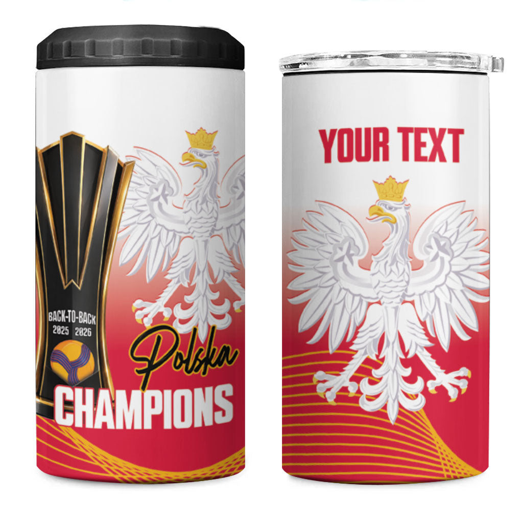 Personalised Poland Volleyball 2026 4 in 1 Can Cooler Tumbler Polska Back To Back Champions