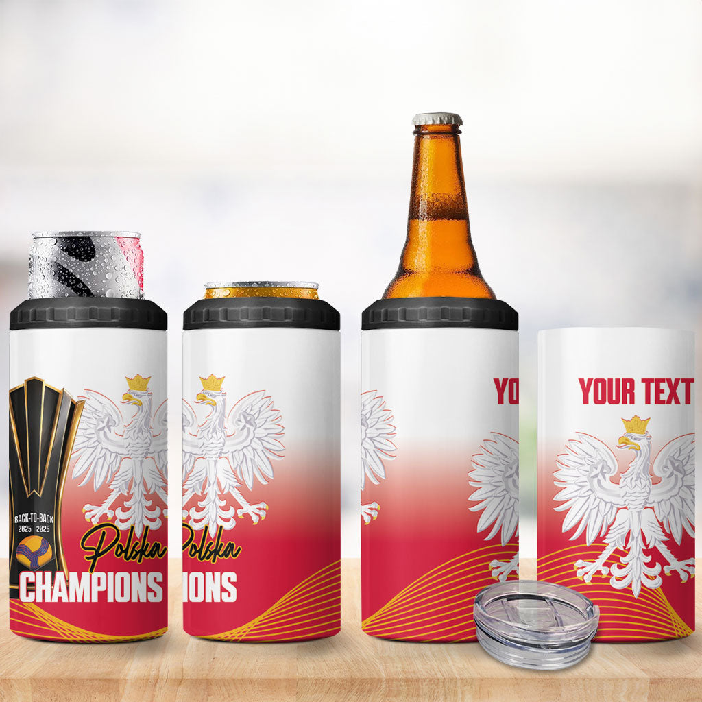 Personalised Poland Volleyball 2026 4 in 1 Can Cooler Tumbler Polska Back To Back Champions
