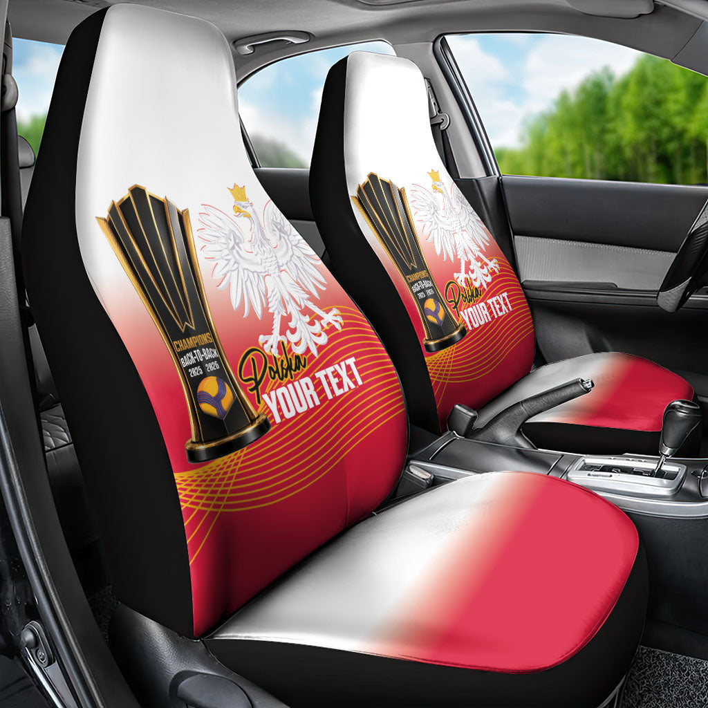 Personalised Poland Volleyball 2026 Car Seat Cover Polska Back To Back Champions