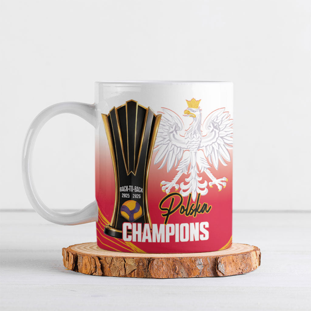 Personalised Poland Volleyball 2026 Ceramic Mug Polska Back To Back Champions