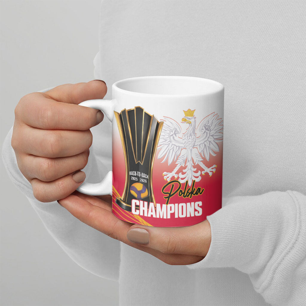 Personalised Poland Volleyball 2026 Ceramic Mug Polska Back To Back Champions