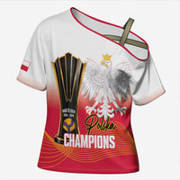 Personalised Poland Volleyball 2026 Cross Shoulder Shirt Polska Back To Back Champions