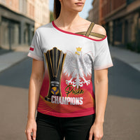 Personalised Poland Volleyball 2026 Cross Shoulder Shirt Polska Back To Back Champions