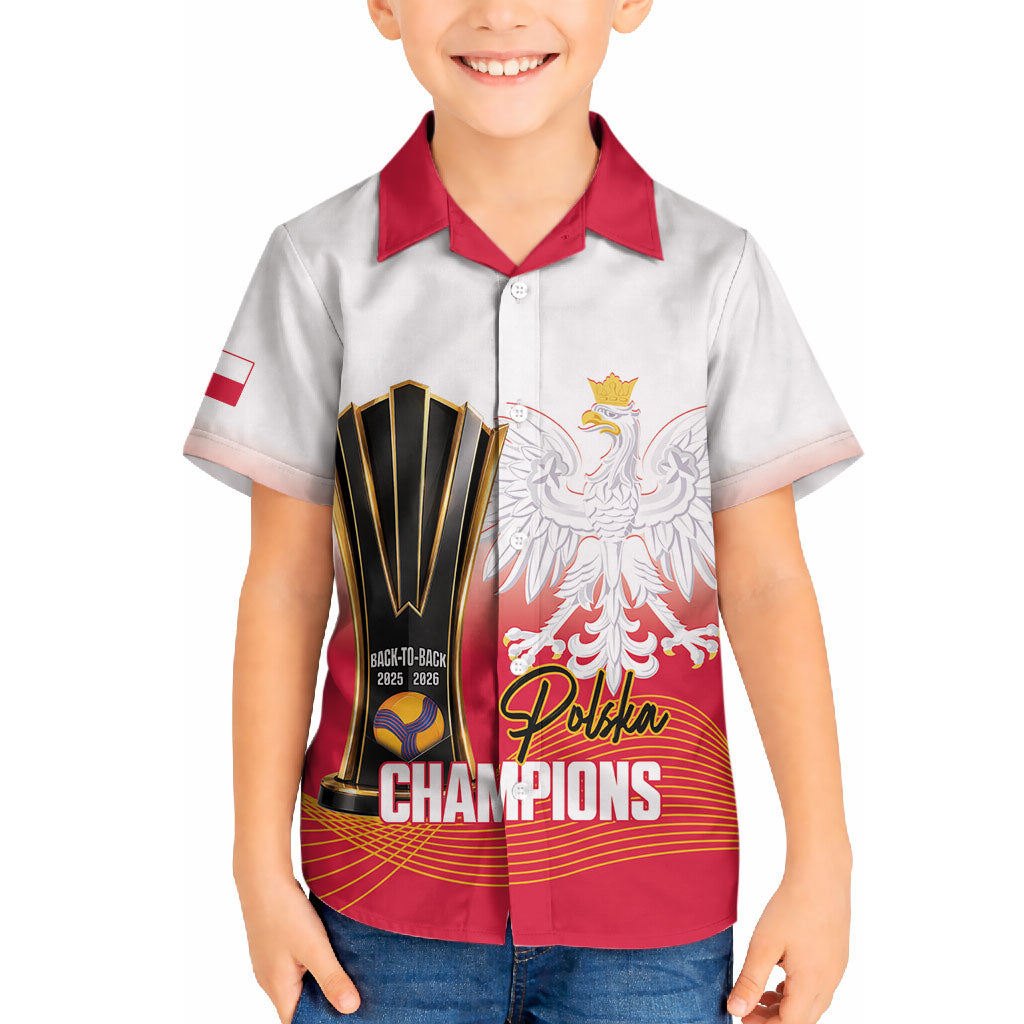 Personalised Poland Volleyball 2026 Hawaiian Shirt Polska Back To Back Champions