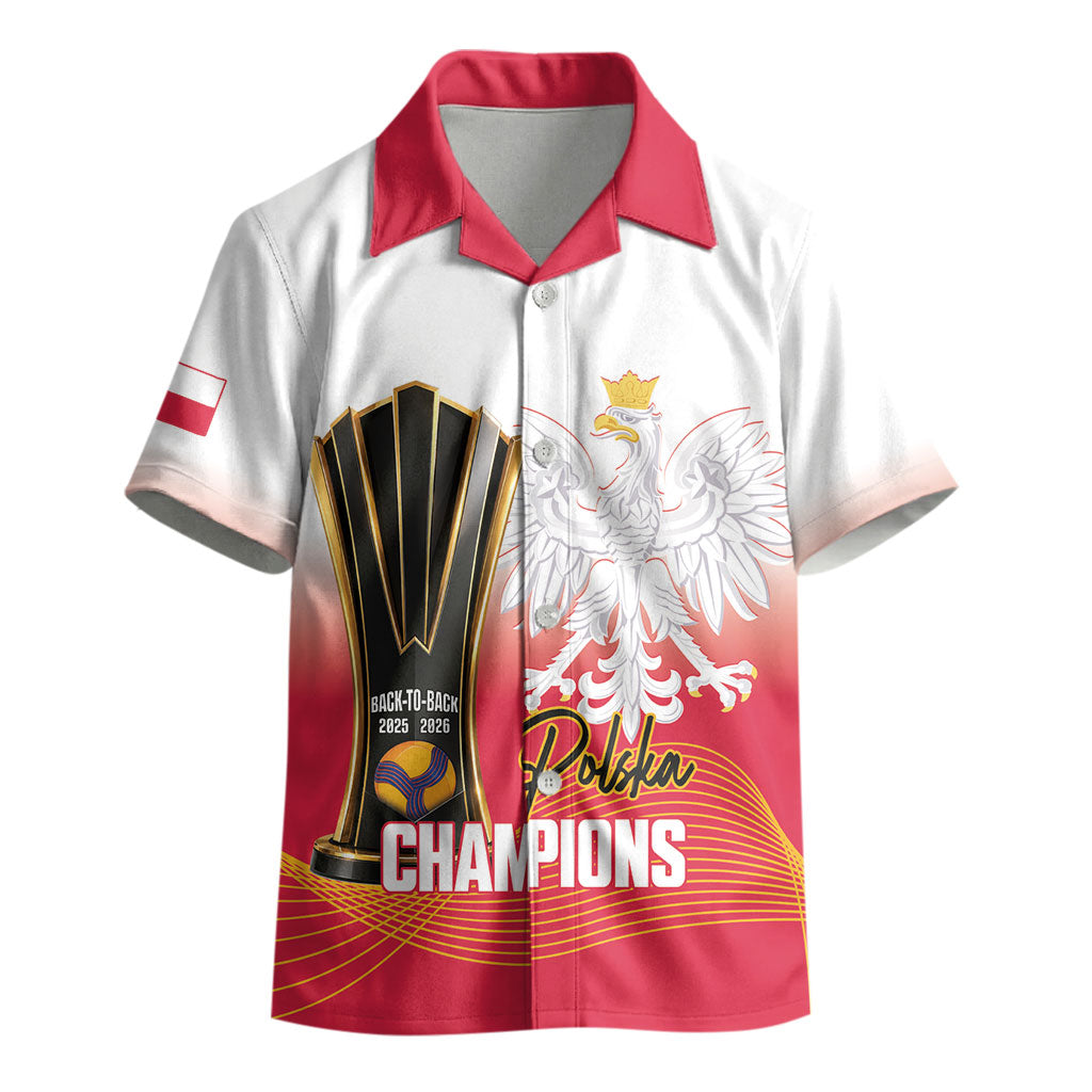 Personalised Poland Volleyball 2026 Kid Hawaiian Shirt Polska Back To Back Champions