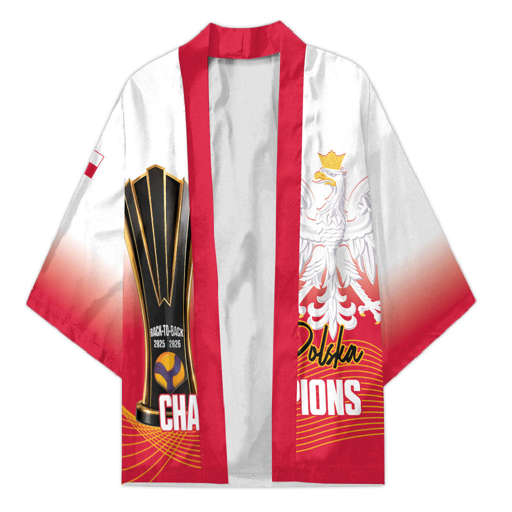 Personalised Poland Volleyball 2026 Kimono Polska Back To Back Champions