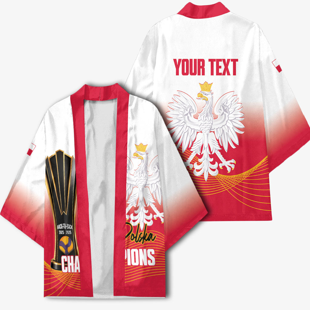Personalised Poland Volleyball 2026 Kimono Polska Back To Back Champions