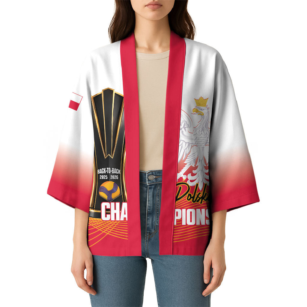 Personalised Poland Volleyball 2026 Kimono Polska Back To Back Champions