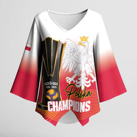 Personalised Poland Volleyball 2026 Kimono Sleeve Blouse Polska Back To Back Champions