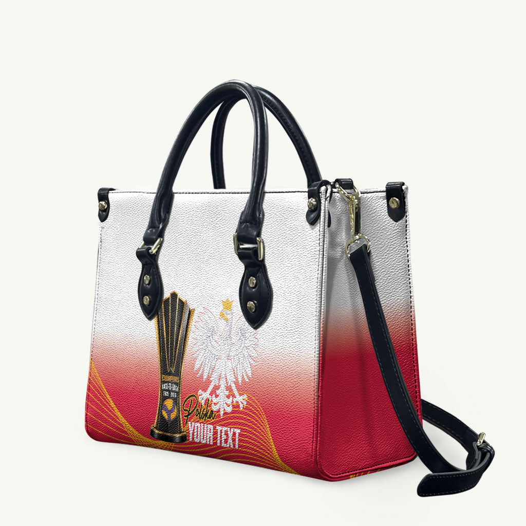 Personalised Poland Volleyball 2026 Leather Bag Polska Back To Back Champions