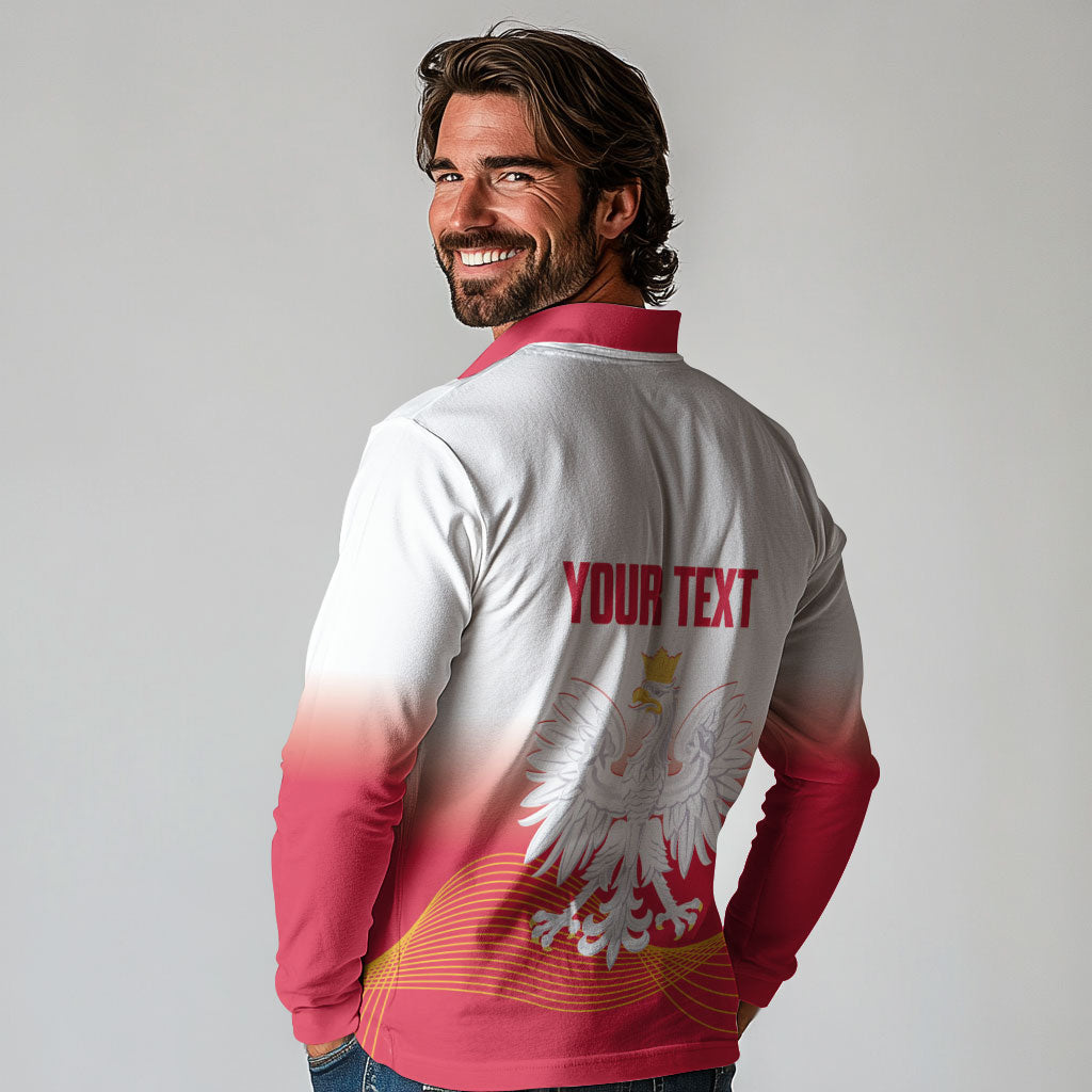 Personalised Poland Volleyball 2026 Long Sleeve Polo Shirt Polska Back To Back Champions