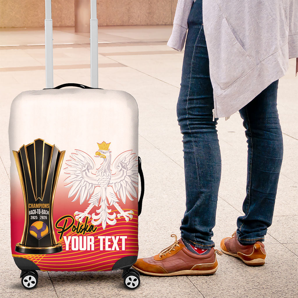 Personalised Poland Volleyball 2026 Luggage Cover Polska Back To Back Champions