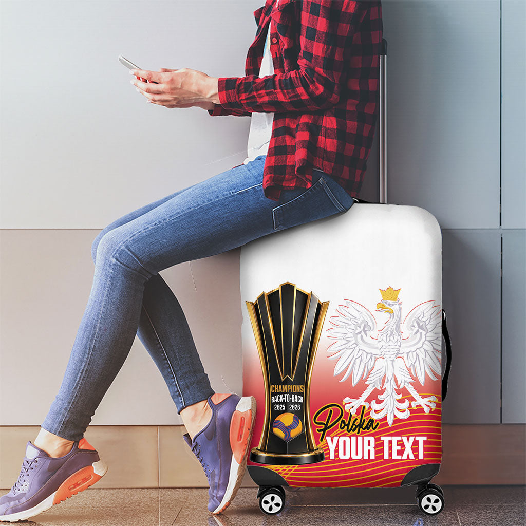 Personalised Poland Volleyball 2026 Luggage Cover Polska Back To Back Champions