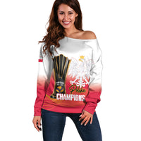 Personalised Poland Volleyball 2026 Off Shoulder Sweater Polska Back To Back Champions