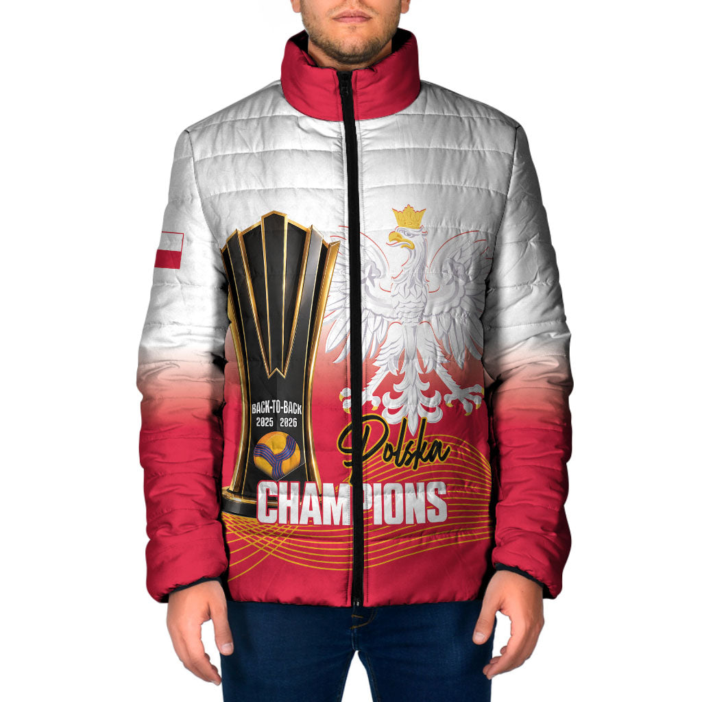 Personalised Poland Volleyball 2026 Padded Jacket Polska Back To Back Champions