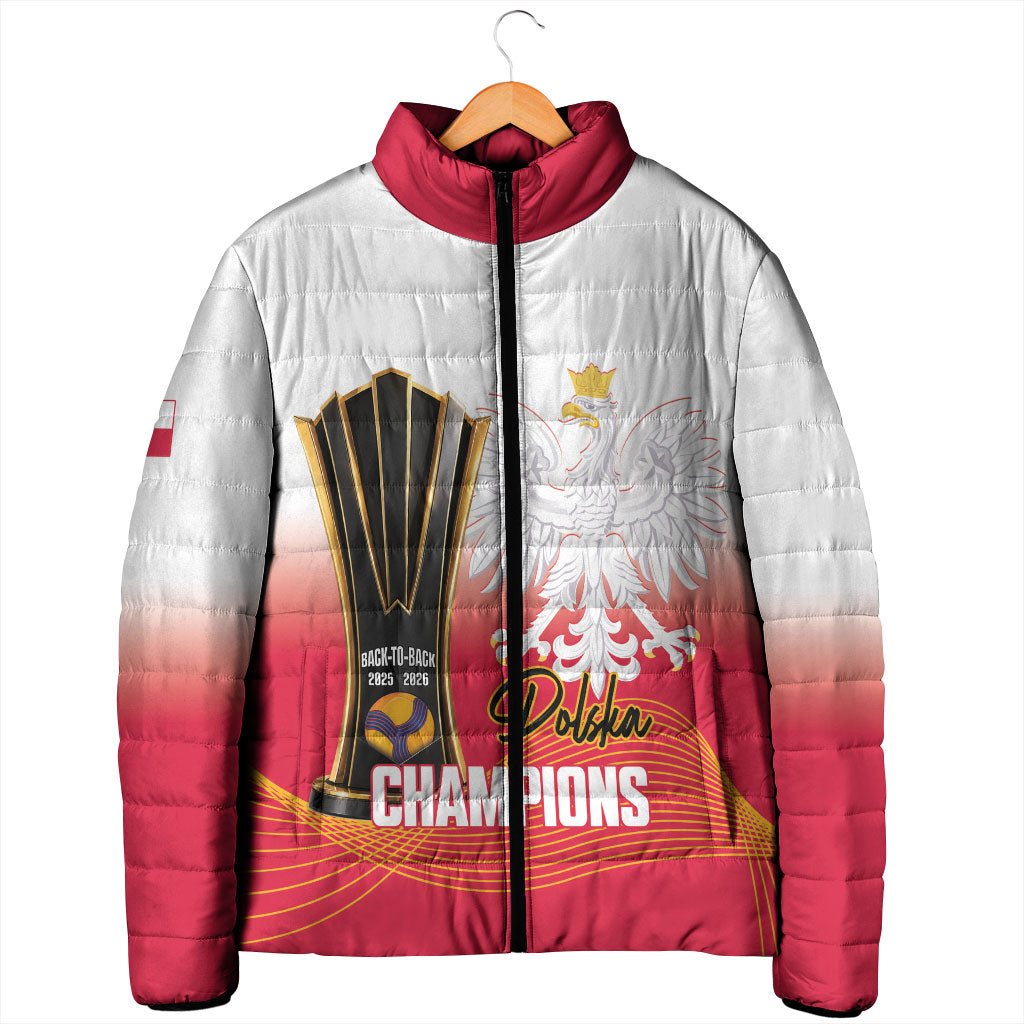 Personalised Poland Volleyball 2026 Padded Jacket Polska Back To Back Champions