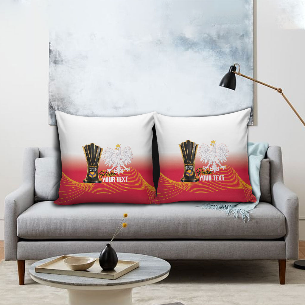Personalised Poland Volleyball 2026 Pillow Cover Polska Back To Back Champions