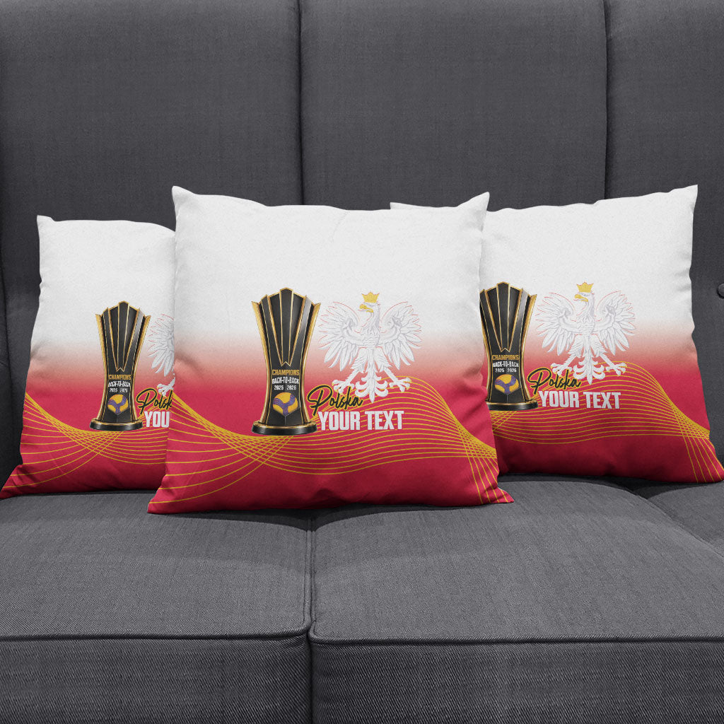Personalised Poland Volleyball 2026 Pillow Cover Polska Back To Back Champions