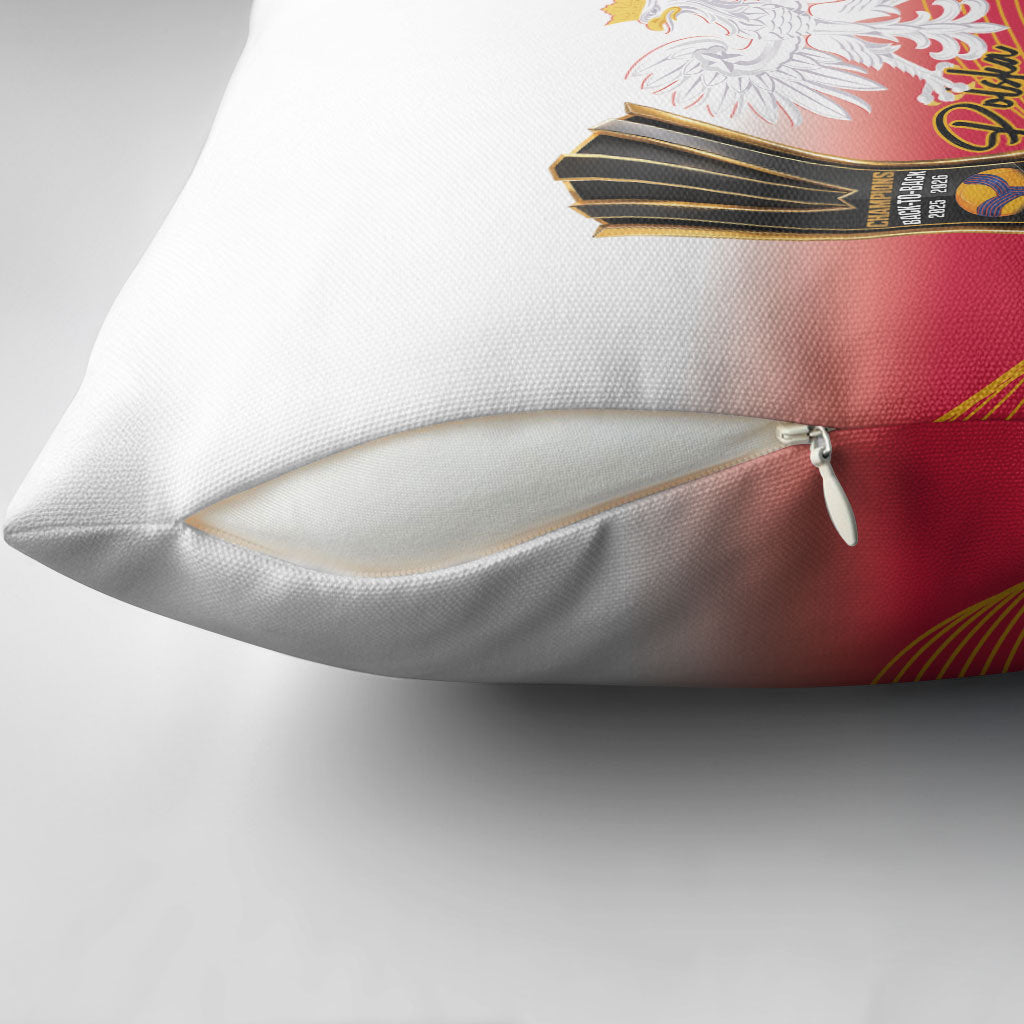 Personalised Poland Volleyball 2026 Pillow Cover Polska Back To Back Champions