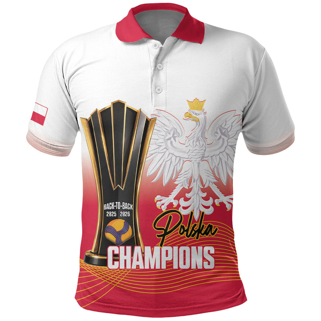 Personalised Poland Volleyball 2026 Polo Shirt Polska Back To Back Champions