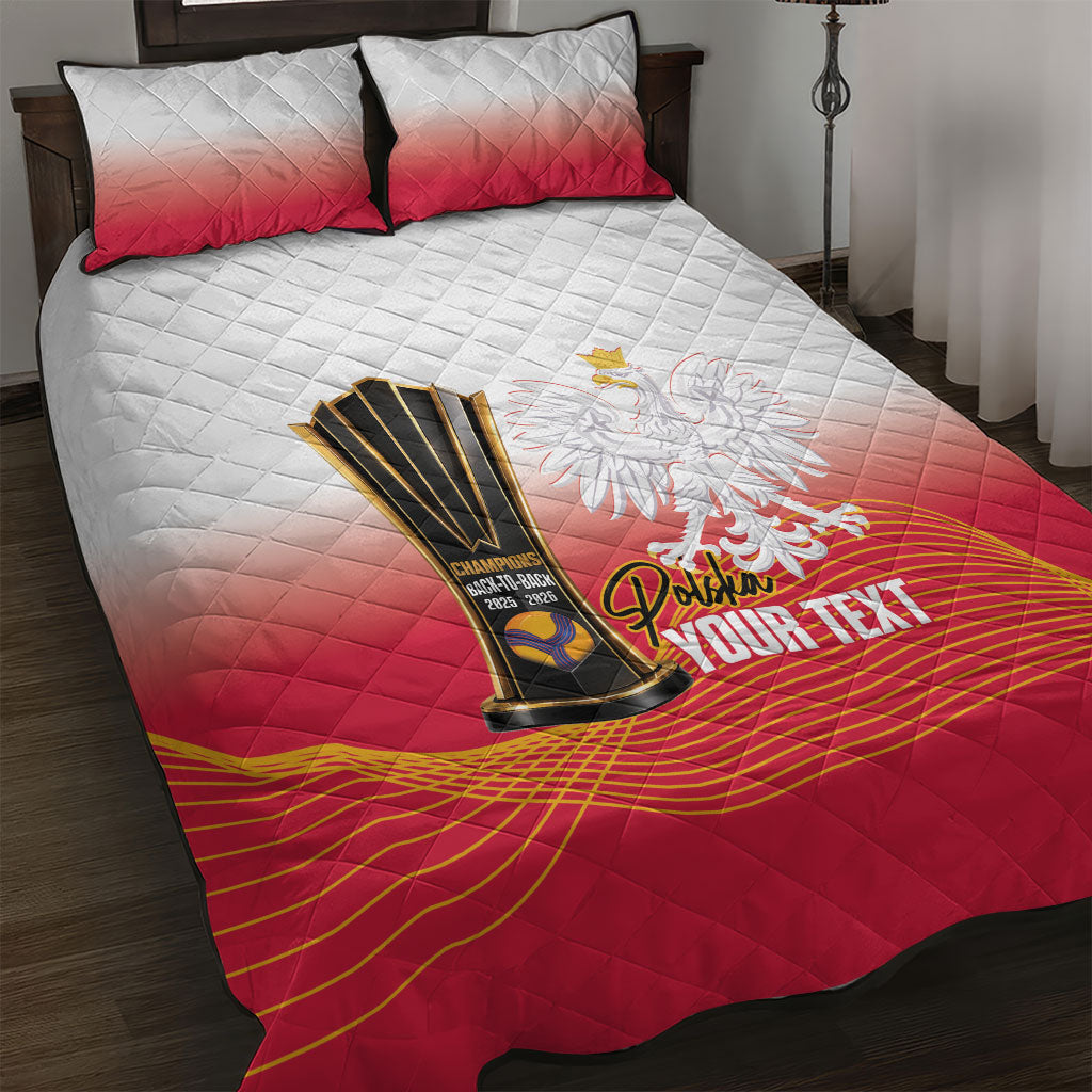 Personalised Poland Volleyball 2026 Quilt Bed Set Polska Back To Back Champions