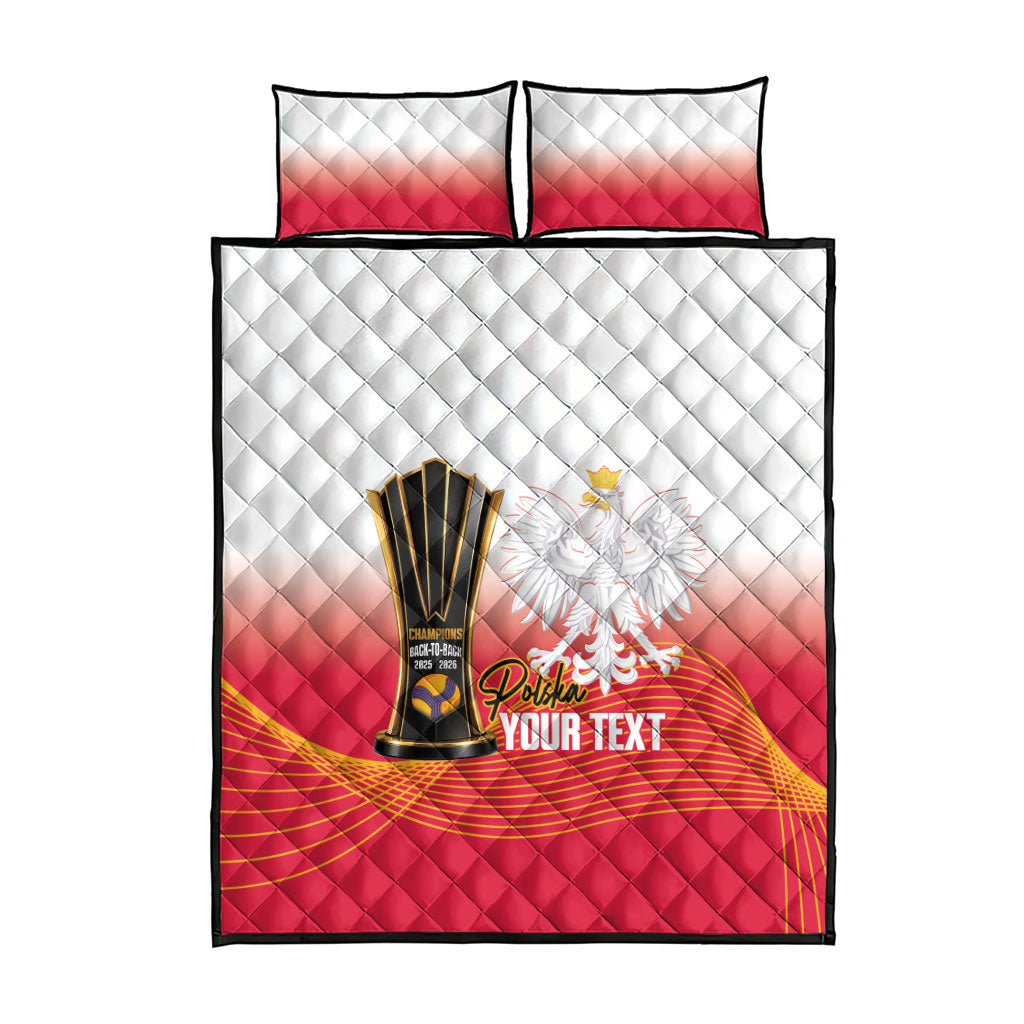 Personalised Poland Volleyball 2026 Quilt Bed Set Polska Back To Back Champions