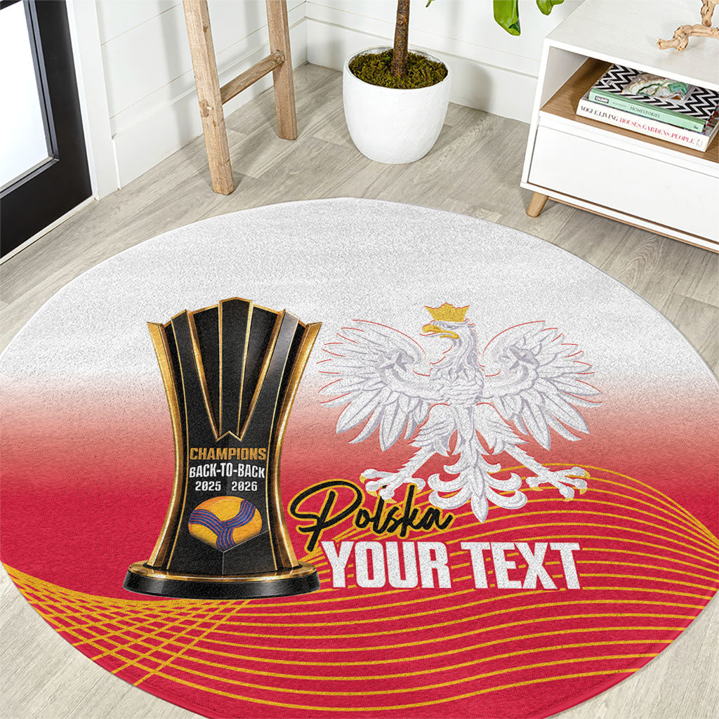 Personalised Poland Volleyball 2026 Round Carpet Polska Back To Back Champions