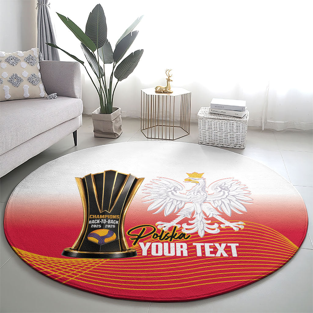 Personalised Poland Volleyball 2026 Round Carpet Polska Back To Back Champions