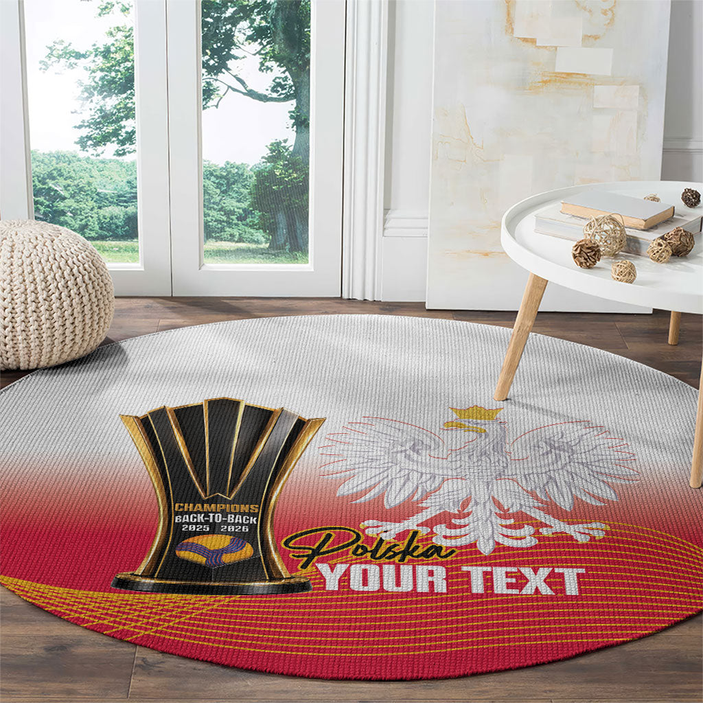 Personalised Poland Volleyball 2026 Round Carpet Polska Back To Back Champions