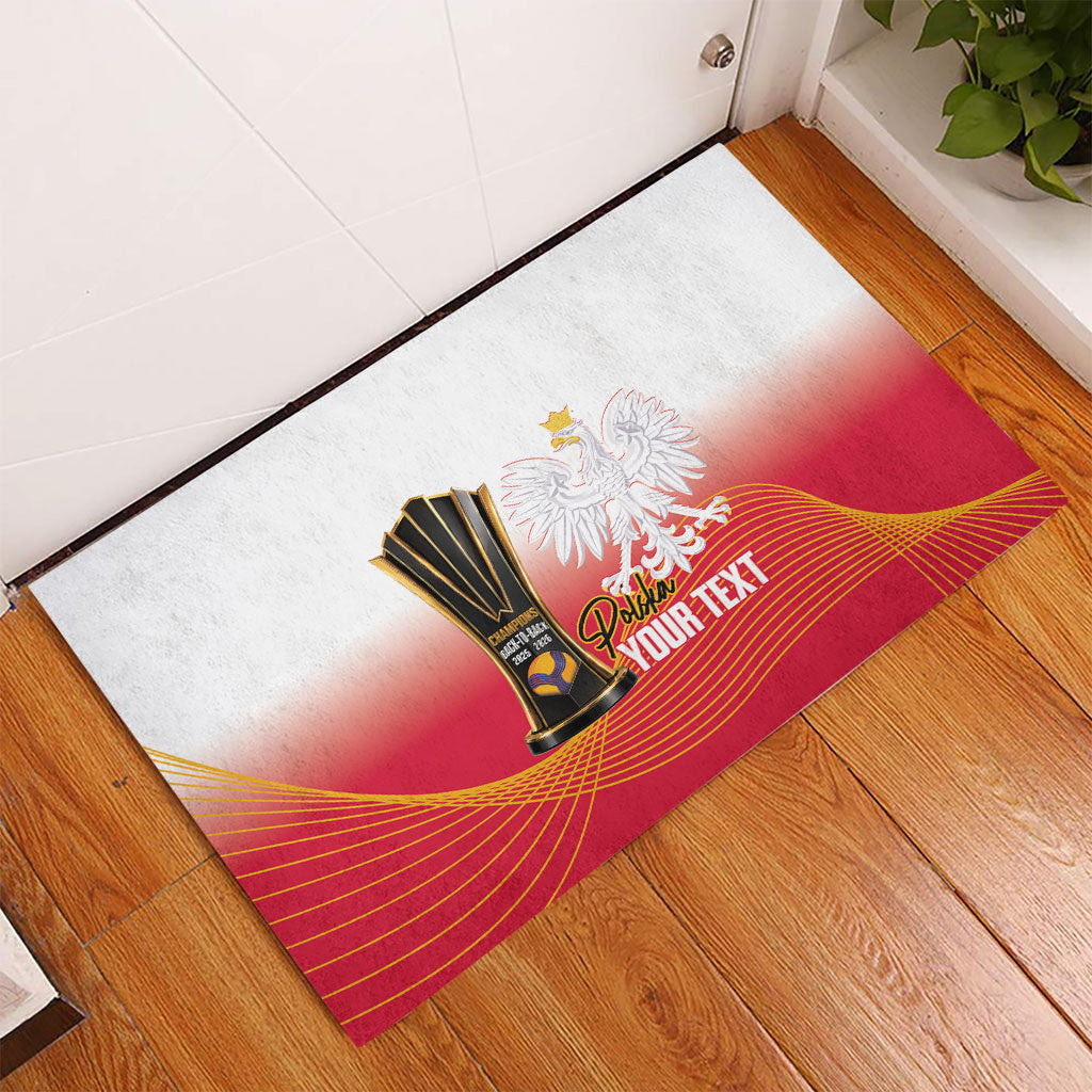 Personalised Poland Volleyball 2026 Rubber Doormat Polska Back To Back Champions
