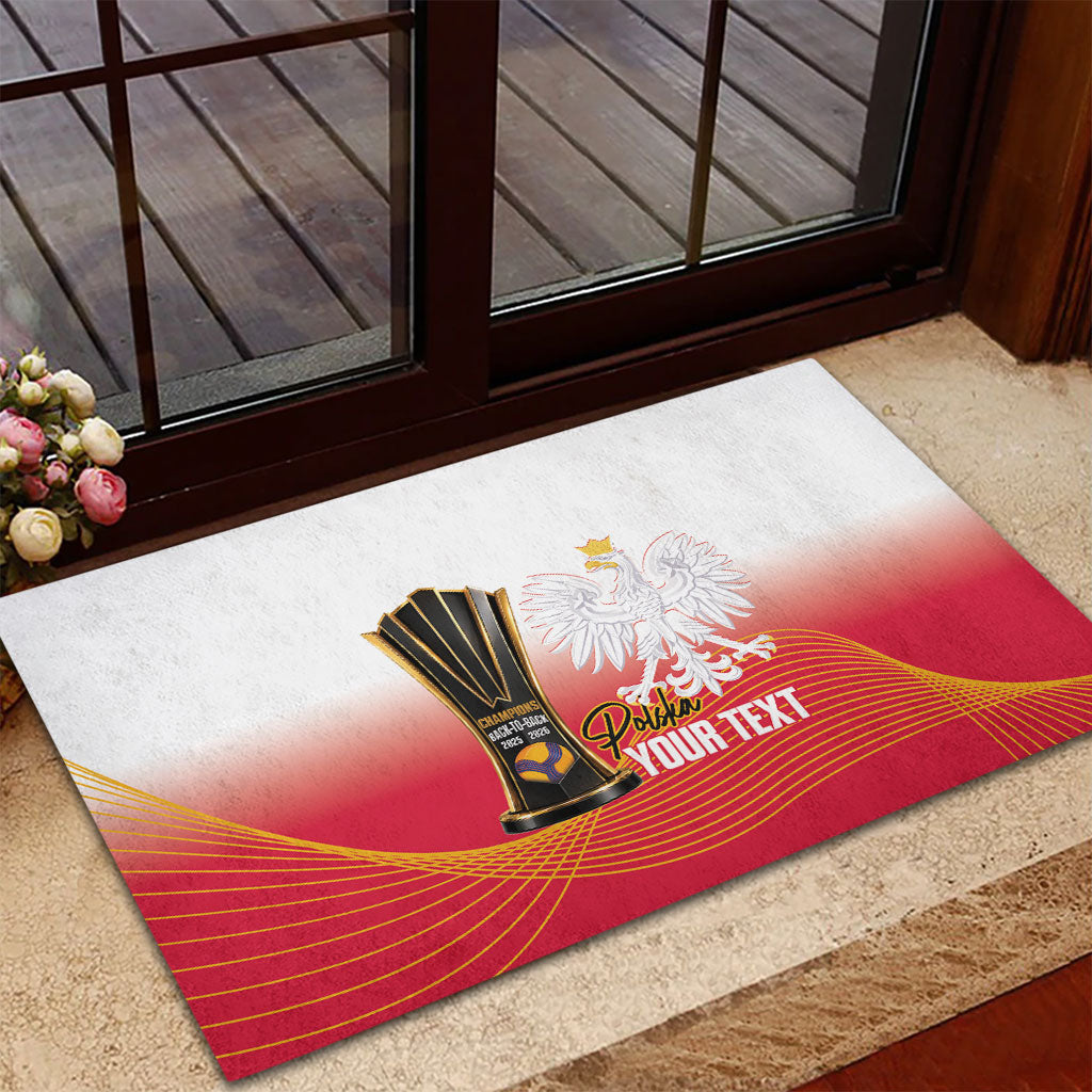 Personalised Poland Volleyball 2026 Rubber Doormat Polska Back To Back Champions