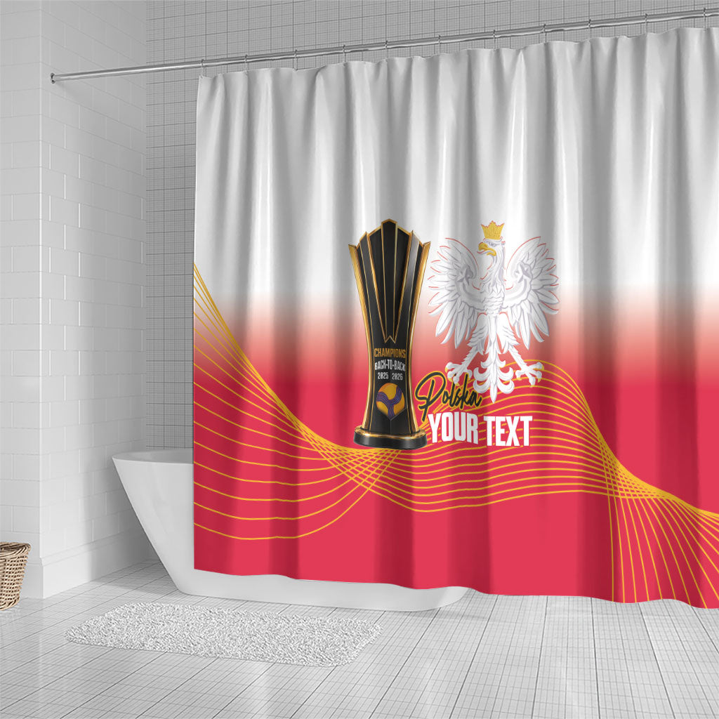 Personalised Poland Volleyball 2026 Shower Curtain Polska Back To Back Champions