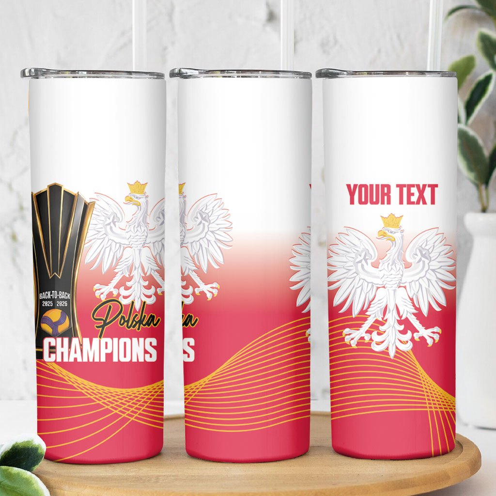 Personalised Poland Volleyball 2026 Skinny Tumbler Polska Back To Back Champions