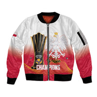 Personalised Poland Volleyball 2026 Sleeve Zip Bomber Jacket Polska Back To Back Champions