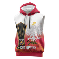 Personalised Poland Volleyball 2026 Sleeveless Hoodie Polska Back To Back Champions