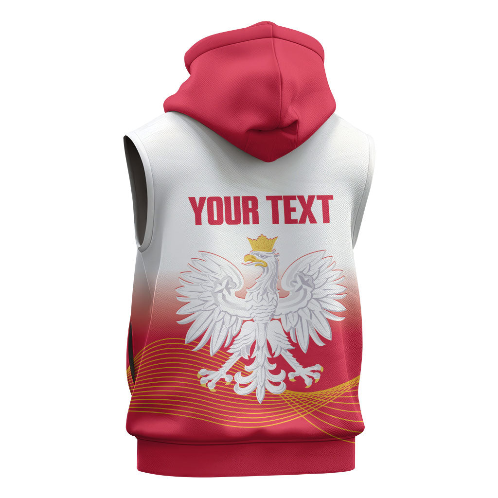 Personalised Poland Volleyball 2026 Sleeveless Hoodie Polska Back To Back Champions