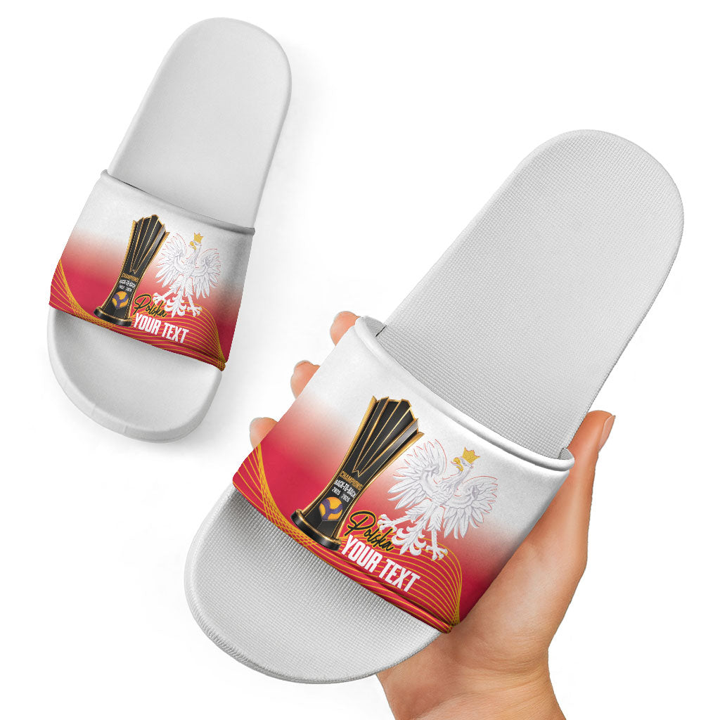 Personalised Poland Volleyball 2026 Slide Sandals Polska Back To Back Champions