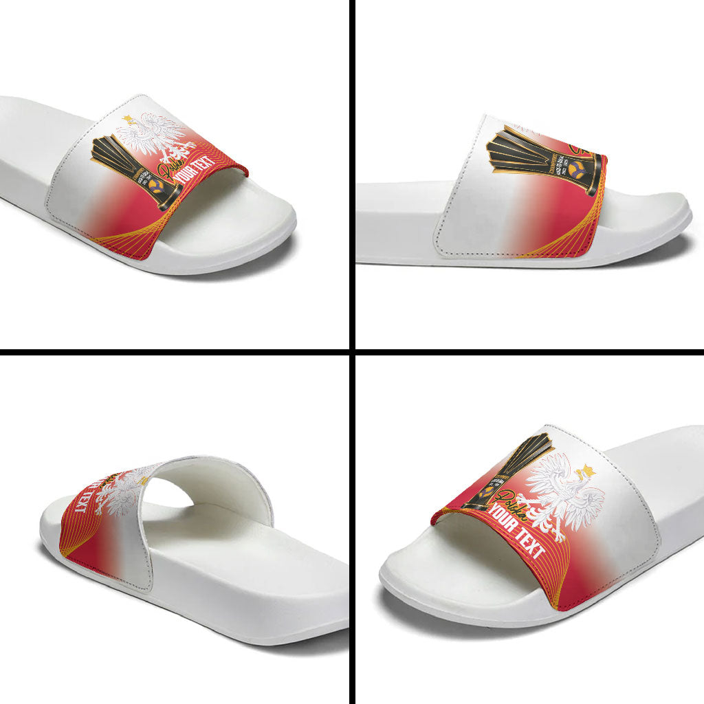 Personalised Poland Volleyball 2026 Slide Sandals Polska Back To Back Champions