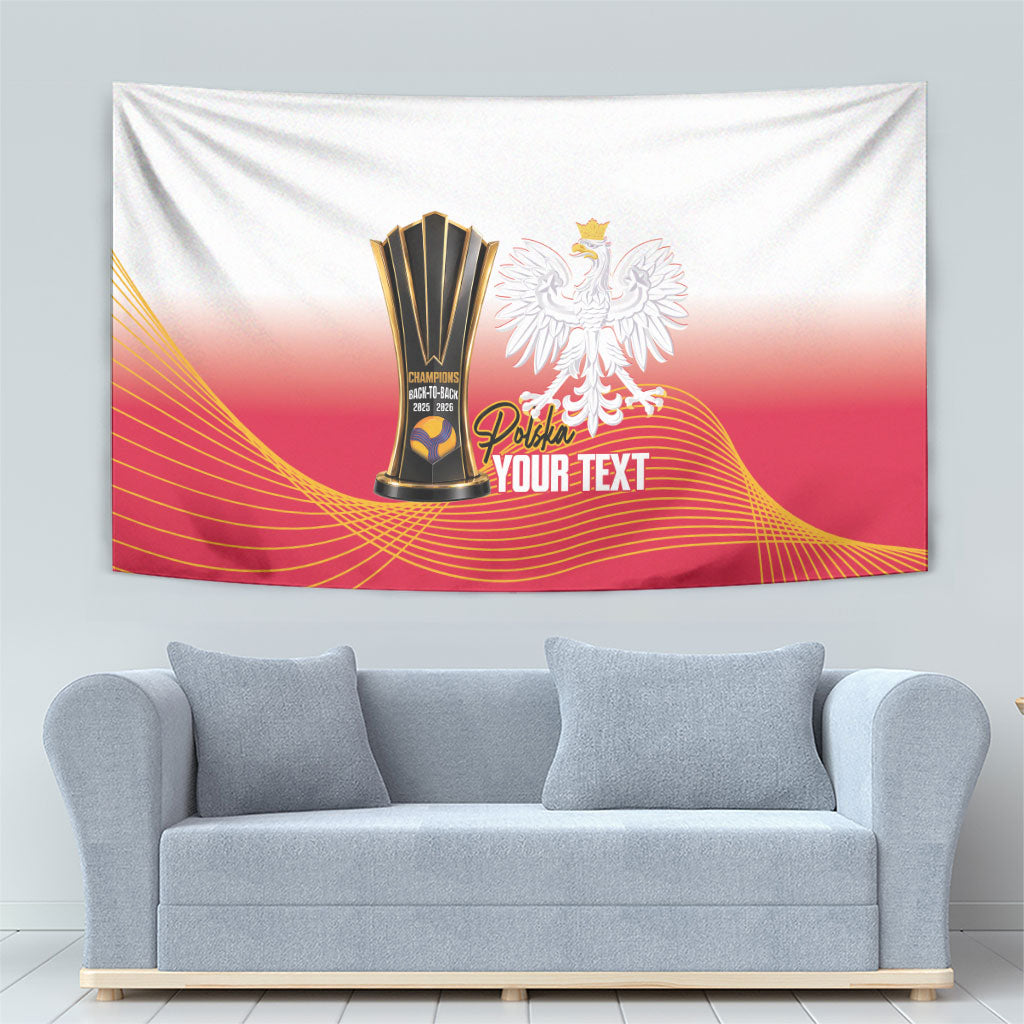 Personalised Poland Volleyball 2026 Tapestry Polska Back To Back Champions